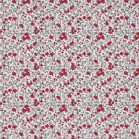 Cretonne fleurs leonie rouge marron - Mondial Tissus