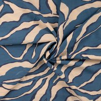 Tissu viscose imprimé zebre bleu - Mondial Tissus