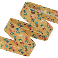 Biais super Héros fond ocre - MT - Mondial Tissus