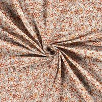 Maille jersey coton kids jardin en fleurs ocre - Mondial Tissus