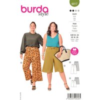 Patron BURDA 6017 - Pantalon ample ceinture à nouer 46-56 - Burda - Mondial Tissus