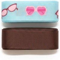 Lot de 2 rubans fantaisies marron et bleu 3 m x 16 mm - Récréatys - Mondial Tissus