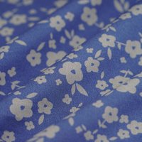 Tissu popeline coton fleurs éparses blanc bleu - MT - Mondial Tissus