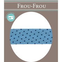 Biais 20mmx2m pois bleu - Frou Frou - Mondial Tissus