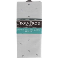 Coupon tissu 100% coton motif petites croix 45x55cm bleu/gris - Frou Frou - Mondial Tissus