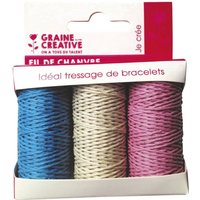 3 bobines fils chanvre coloris enfance - Graine Créative - Mondial Tissus