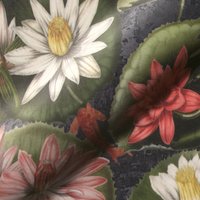 Tissu velours nénuphars multico - Mondial Tissus