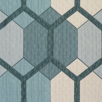 Tissu piqué hexagones bleu grande largeur - Mondial Tissus