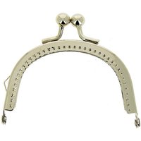 Fermoir arrondi argenté 8.5 cm - MT - Mondial Tissus