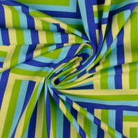 Maille jersey coton imprimée rayures multisens multico vert - Mondial Tissus