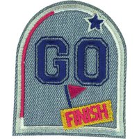 Écusson patch lettres Go Finish - Mondial Tissus