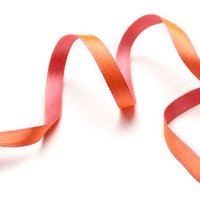 Ruban satin double face bicolore rose et orange 10 mm - Frou Frou - Mondial Tissus