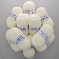 Lot de 10 pelotes de fil à tricoter Azurite 50g 100% acrylique - Col. 0211 Ecru - Mondial Tissus