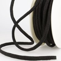Cordon métallisé noir 7mm - Mondial Tissus