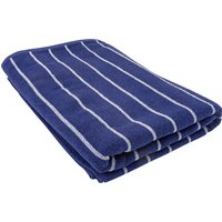 Drap de douche bleu fines rayures blanches 70x140cm - MT - Mondial Tissus