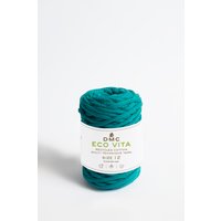 Pelote de fil à tricoter Eco Vita 12 - coton recyclé vert turquoise col n°82 - DMC - Mondial Tissus