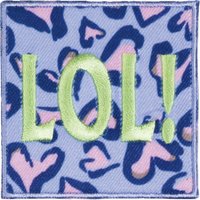 Écusson carré violet léopard rose lol vert - Mondial Tissus