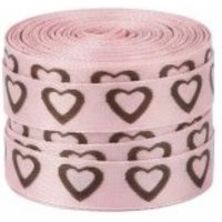 Ruban rose motif coeurs - Récréatys - Mondial Tissus