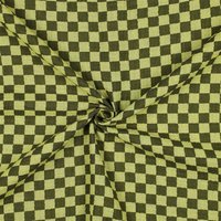 Tissu double gaze damier vert - Mondial Tissus