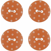 Lot de 4 boutons pois mandarine 18 mm - Frou Frou - Mondial Tissus