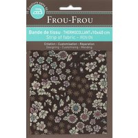 Bande thermocollante 10x40cm fleurie marron chocolat - Frou Frou - Mondial Tissus