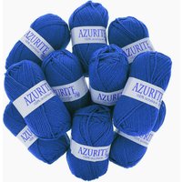 Lot de 10 pelotes de fil à tricoter Azurite 50g 100% acrylique - Col. 1338 Bleu Roi - Mondial Tissus