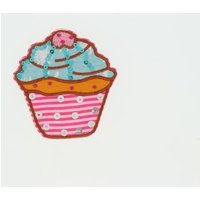 Écusson thermocollant Cupcakes bleu et rose - Frou Frou - Mondial Tissus