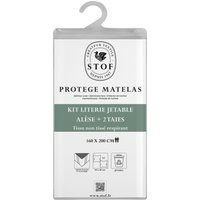Kit literie jetable - Alèse 160 x 200 cm + 2 taies 60 x 60cm - STOF - Mondial Tissus