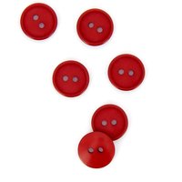 Boutons plats 2 trous rouge foncé 15 mm - MT - Mondial Tissus