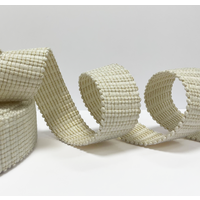 Sangle crochet fil lurex doré beige 30mm - Mondial Tissus