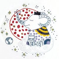 Kit DIY Broderie - Nathan l'éléphant (sans cercle) - Un chat dans l'aiguille - Mondial Tissus