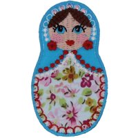Écusson thermocollant poupée russe turquoise - Frou Frou - Mondial Tissus