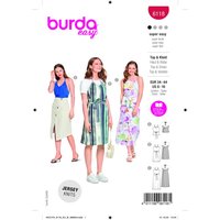 Patron Burda 6118 top & robe du 34 au 44 - Burda - Mondial Tissus