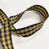 Ruban à carreaux effet tartan jaune et noir - Frou Frou - Mondial Tissus
