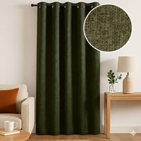 Rideau thermique velours trame kaki 140x240cm - MT - Mondial Tissus