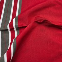 Tissu toile transat anti-uv blanche rayures rouge 44cm - Mondial Tissus