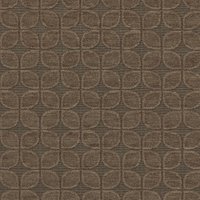 Tissu jacquard motifs trèfles rétro velours marron - Mondial Tissus