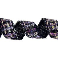 Galon fantaisie rose violet 30mm - Mondial Tissus