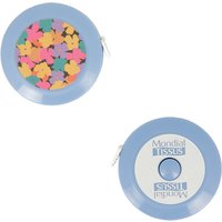 Centimètre enrouleur bleu floral fond bleu MT - MT - Mondial Tissus