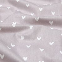 Tissu cretonne imprimé joli cœur naturel - Mondial Tissus
