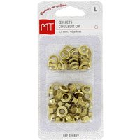 40 Œillets et rondelle 5.5 mm or - MT - Mondial Tissus