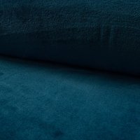 Tissu douillette Cozy uni bleu pétrole - Mondial Tissus