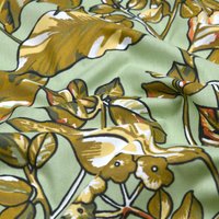 Toile polycoton imprimée feuillage coloré vert - Mondial Tissus