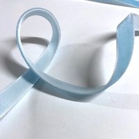 Ruban velours uni 9 mm bleu clair - Mondial Tissus