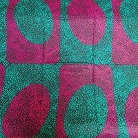 Tissu wax coton motifs géométrique rose turquoise - Karabashop - Karaba - Mondial Tissus