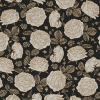Tissu jacquard noir rose écru doré - Mondial Tissus