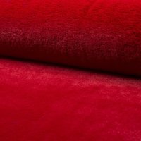 Tissu fausse fourrure rouge à poils courts - Mondial Tissus