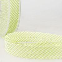 Biais tissé petit vichy vert anis 20mm - Mondial Tissus