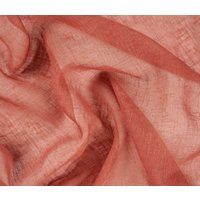 Tissu voile taffetas polyester lin effet naturel terracotta - Linder - Mondial Tissus