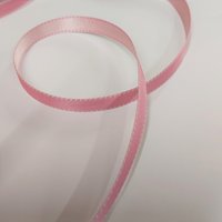 Ruban satin double face avec surpiqûre rose pâle et rose foncé 10 mm - Frou Frou - Mondial Tissus